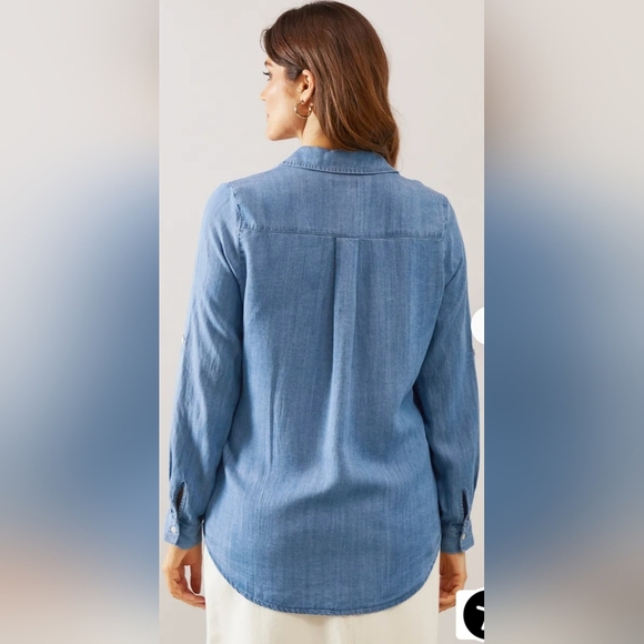 Style & Co Denim Button Up - Picture 3 of 8